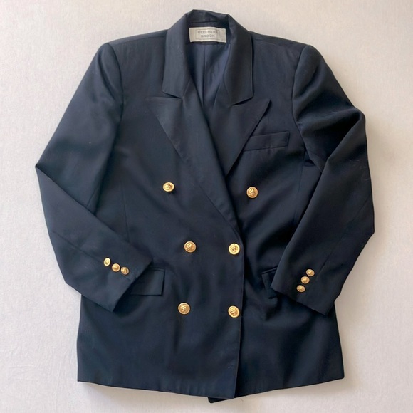🍄Beecher Brook Navy Double Breasted Blazer (M) - Picture 2 of 12